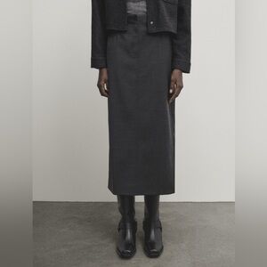 Massimo Dutti Charcoal Maxi Skirt